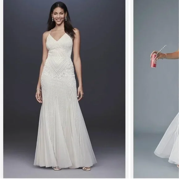 David's Bridal | Dresses | Davids Bridal White Wedding Dress | Poshmark